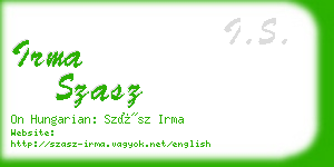 irma szasz business card